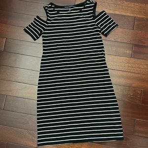 Striped dress cold shoulder